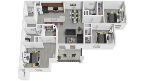 3 Bedroom Floor Plan at Arbours at Crestveiw, Crestview
